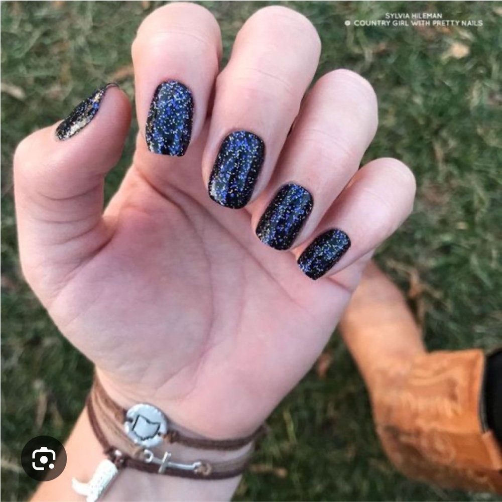 *Retired* Color Street: Living the Gleam | Black Glitter Purple Party Halloween - Picture 7 of 16